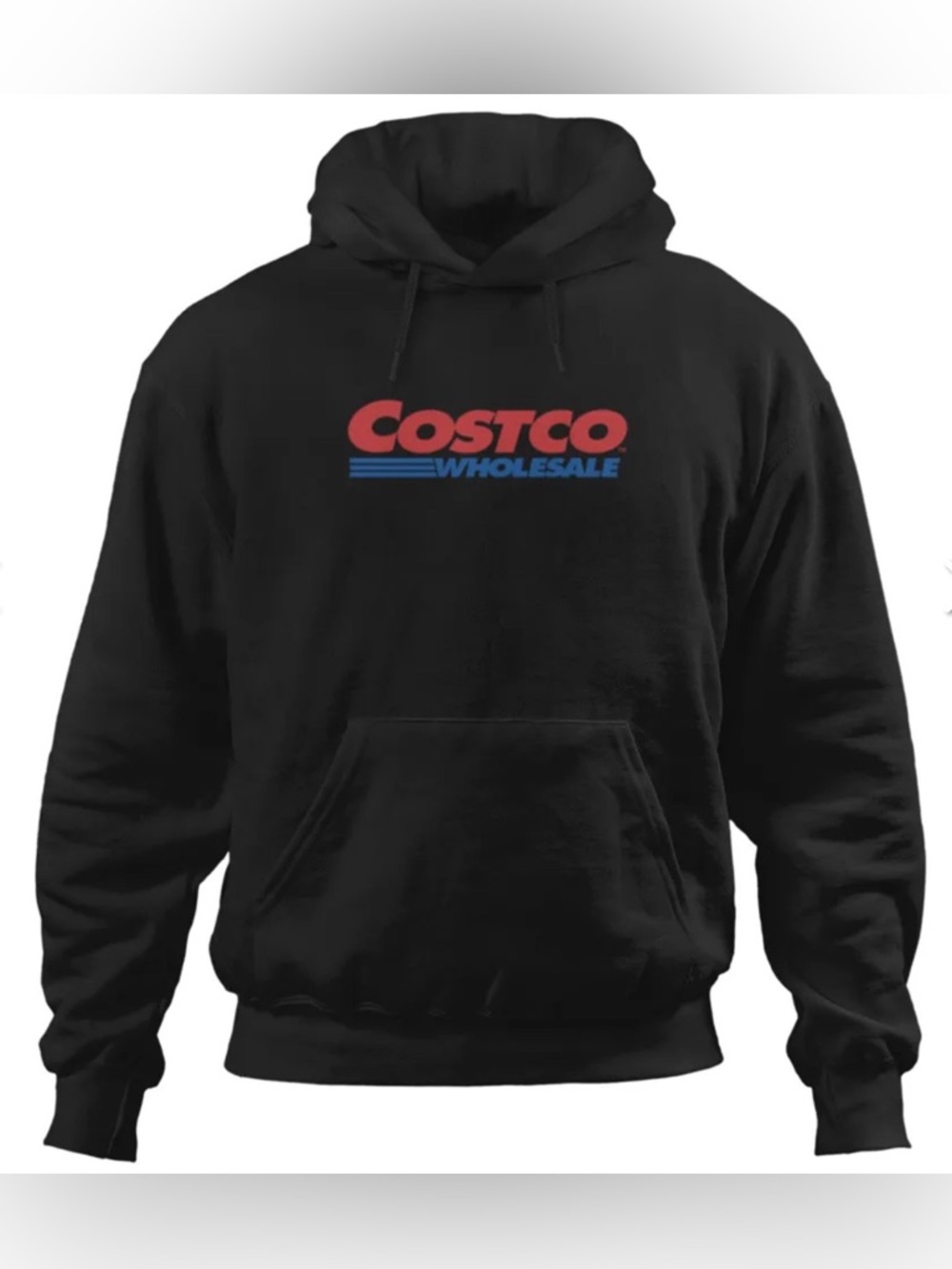 COSTCO Kirkland Signature Black Crewneck Sweater with Red & Blue Logo UNISEX